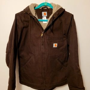 Mens small dark brown Carhartt winter jacket
